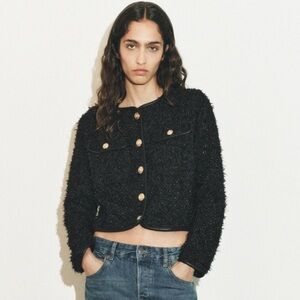 Zara NWT metallic thread textured jacket 4192/108